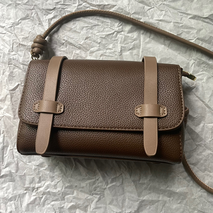 全新软皮拼色包包 原相机实拍图片