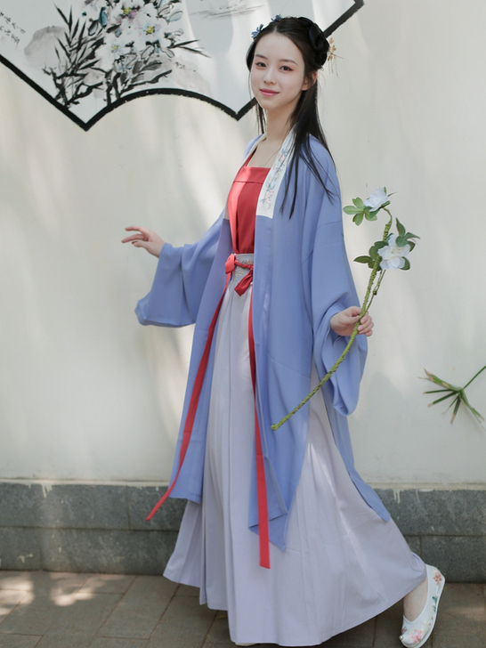 汐裳纪-东月分棠清风笺多色款宋制汉服三件套...