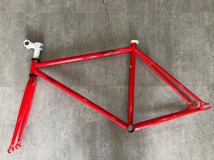 处理红色死飞车架高碳钢带前叉700##am...