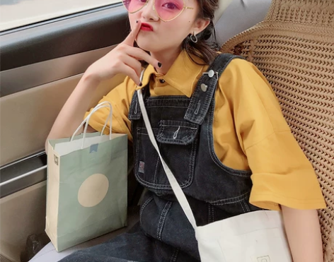 牛仔背带裙女宽松显瘦水洗连衣裙夏韩范新款百...