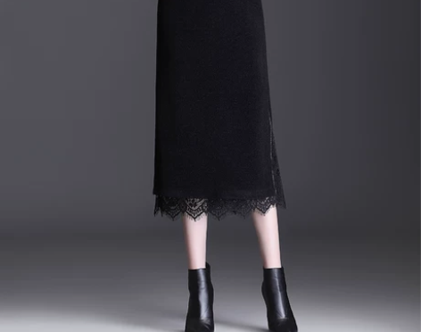 【礼遇价】水貂绒一步裙半身裙女秋冬高腰中长...