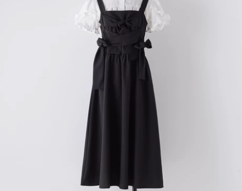 学院风蝴蝶结背带连衣裙套装2021新款减龄...