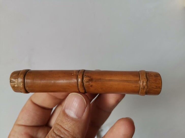 老黄杨木雕竹节挂件 老木雕 老木件 老黄杨...