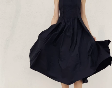 我在外面有猫 山本风黑色小众极简暗黑裙子黑...