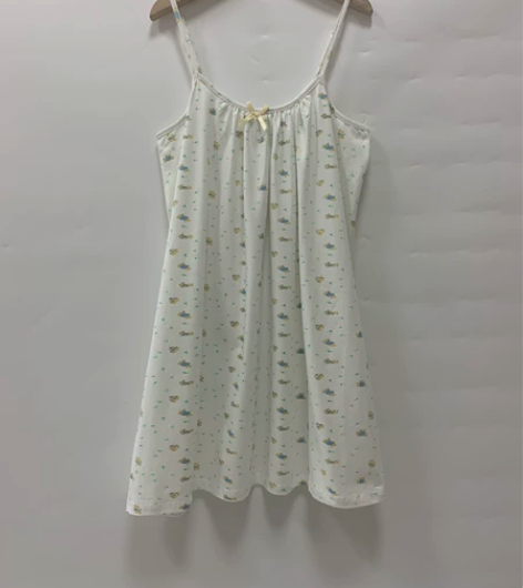 全新百分百纯棉裙子吊带睡裙 吸汗透气非常舒...