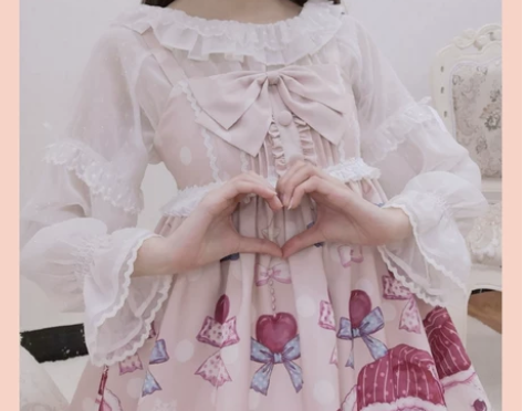 【现货】原创Lolita圆点点长袖内搭现货...