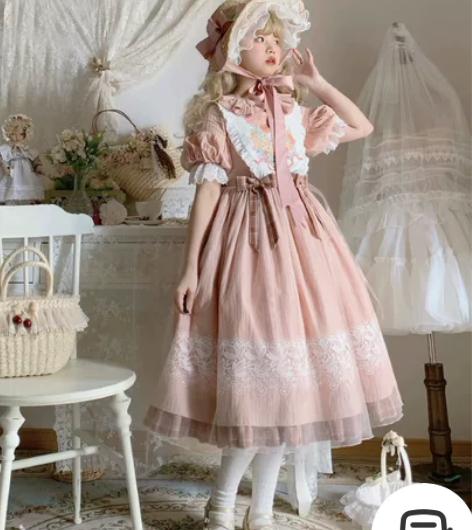 lolita小茶花家温柔的风OP杏粉色 M...