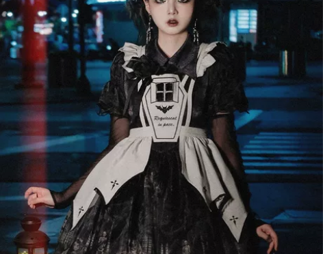 【出】甜心贩售机家吸血鬼新娘的围裙 灰白色...