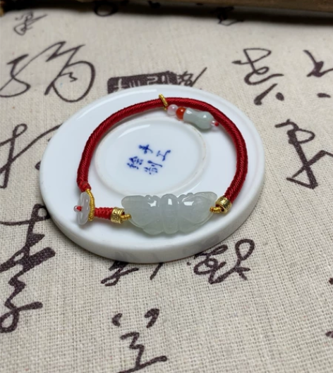 #天然翡翠 玉雕手工雕刻蝴蝶,清清爽爽,料...