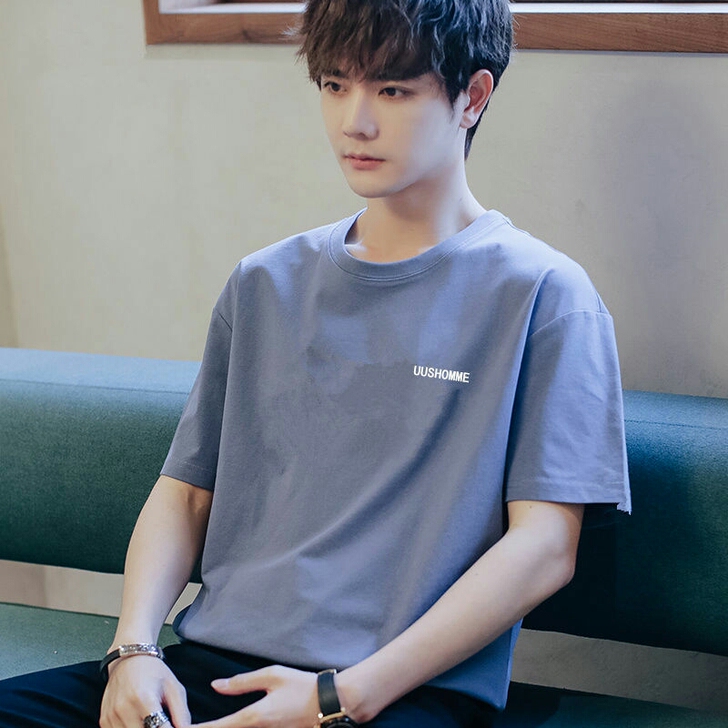 100%纯棉2021新款夏季短袖男士t恤韩...