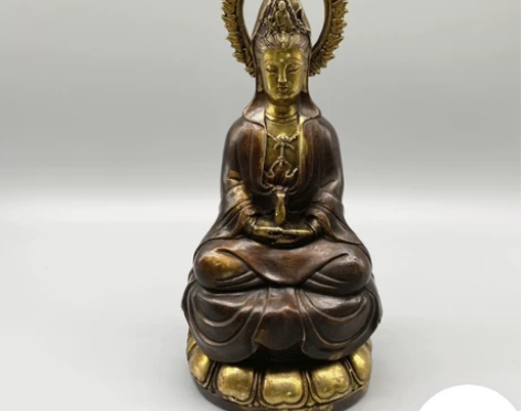 古玩铜器收藏，背光观音 工艺精湛 ，包浆醇...