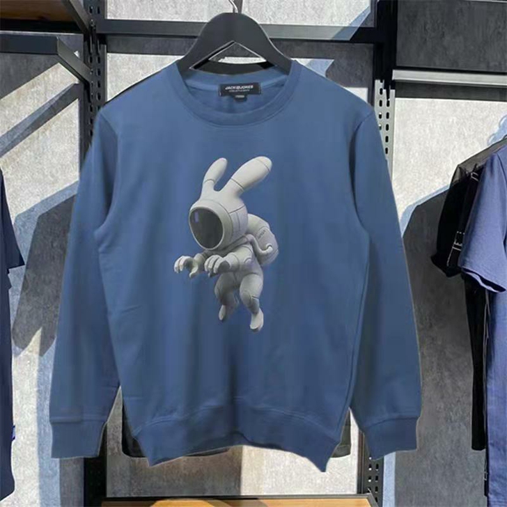 杰克琼斯纯棉圆领印花春秋款卫衣套头青年全新...