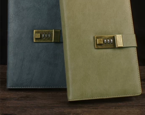 日记本 笔记本记事本日记本复古密码本带锁指...