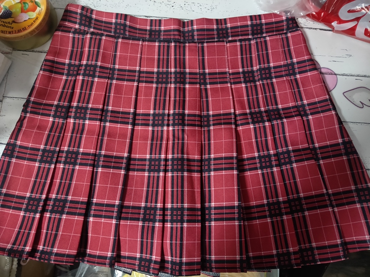 百褶裙格子裙A字裙显瘦夏季红色学院风短裙