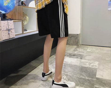 ?ins运动短裤女夏2018新款韩版学生宽...