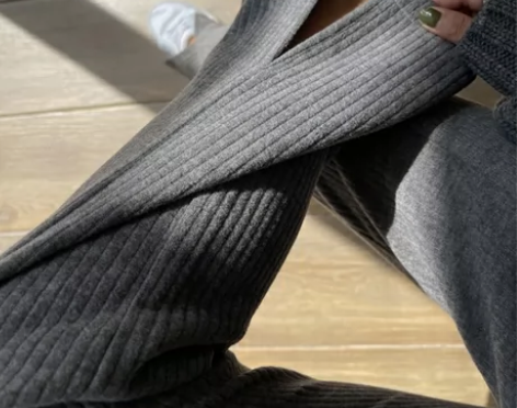 灯芯绒阔腿裤女秋冬季高腰加厚垂感大码胖mm...