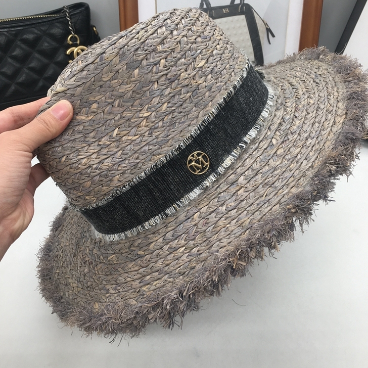 夏天女神款度假海边拉菲草爵士礼帽遮阳帽可折...