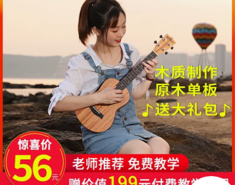 wellburn尤克里里女初学者学生成人男...