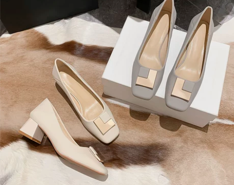 迷逑女鞋2022年新款晚晚鞋软底舒适中跟单...