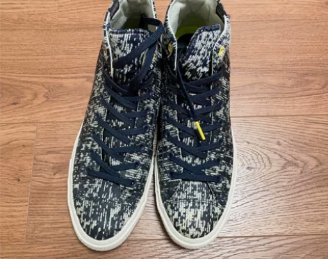 匡威男士牛仔拼色限量高帮鞋 46.5码 穿...