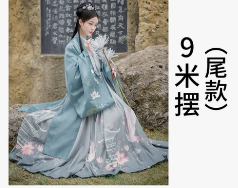 锦秀佳人原创汉服女晋制重工刺绣藕花亭大袖衫...