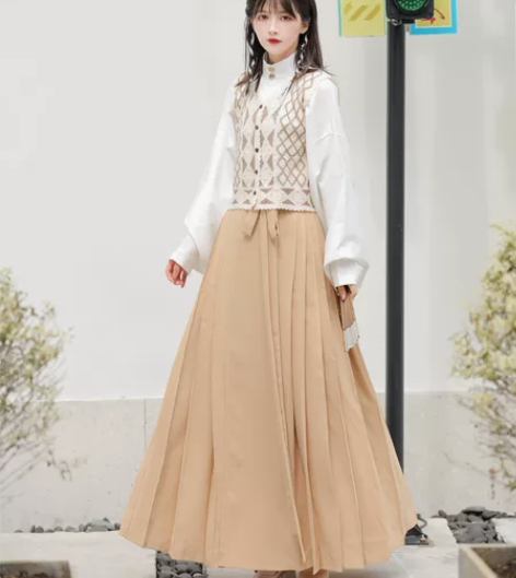 出玉术原创云溪汉服女汉元素齐腰马面裙立领马...