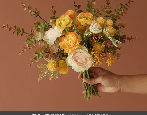 仿真花把束装饰摆件假花客厅餐桌花艺干花插花...