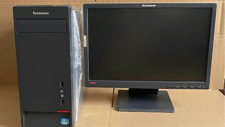 联想电脑主机台式原装品牌全套办公家用游戏双...