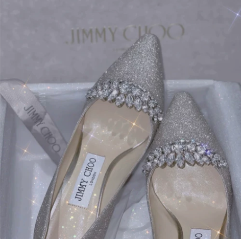 jimmychoo全智贤同款亮片星星闪水晶...