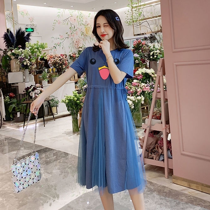 超仙法式小众连衣裙女夏装新款收腰小个子拼接...