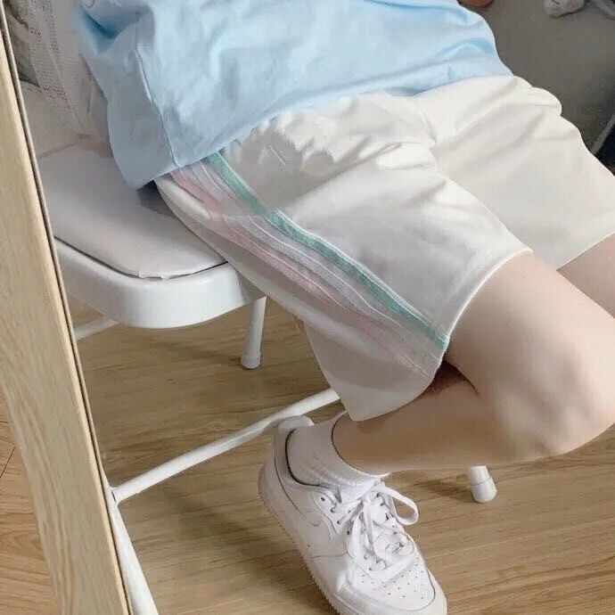 三杠五分裤子女生学生韩版宽松显瘦高腰短裤夏...