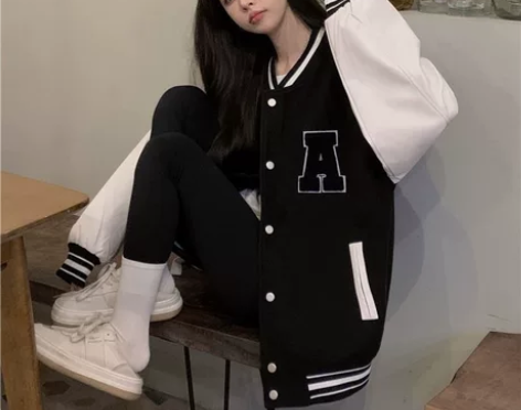 棒球外套女2022新款春秋百搭宽松bf慵懒...
