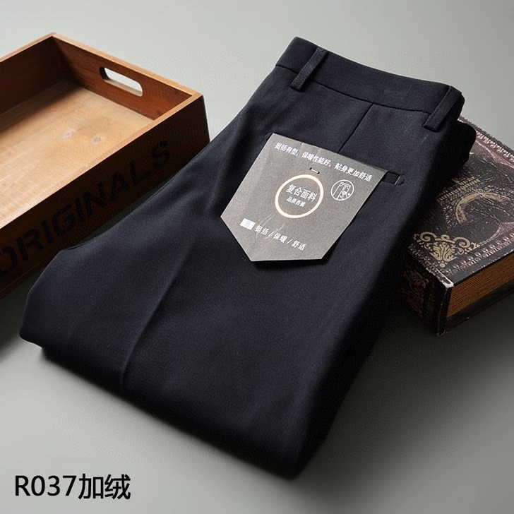 特价全新秋冬款加绒加厚弹力中腰商务休闲裤男...