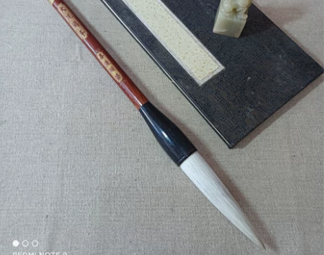 舊藏毛笔,大號蘭亭,湖筆。羊毫長峰,口徑約...