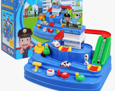 儿童小火车玩具轨道车停车场套装汽车闯关大冒...