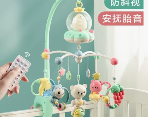 新生儿床头摇铃婴儿车旋转益智床上吊挂床铃宝...