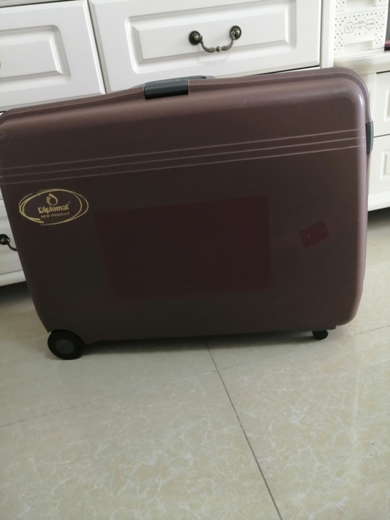 行李箱，斜拉杆（短拉杆可挂带子拉长）有轱辘...