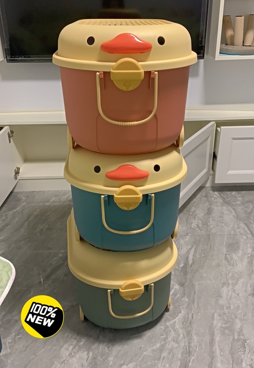 【28.8全新包邮】儿童收纳箱多功能带轮卡...