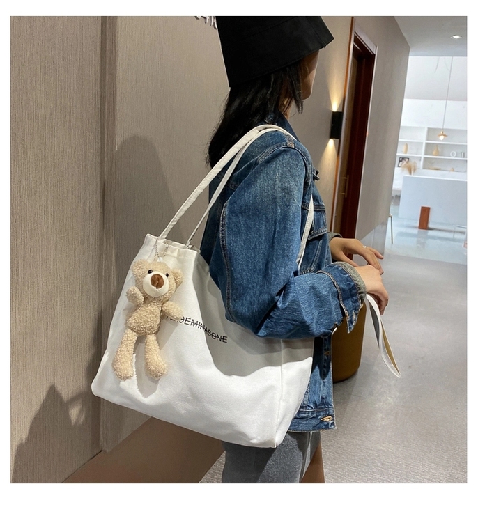 日系帆布包包女新款潮网红大容量手提托特包学...