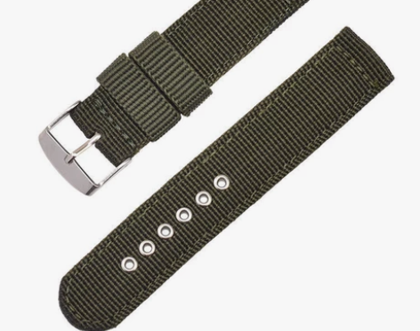 精工5号海鸥天美时帆布尼龙防水表带通用款男...