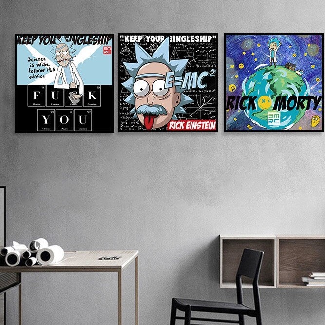 kaws联名瑞克和莫蒂装饰画Rick an...