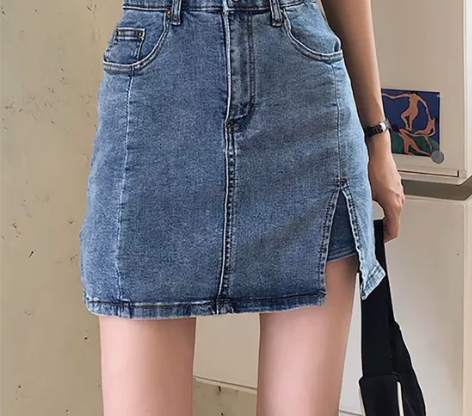 秋季半身裙高腰a字裙辣妹包臀开叉裙子 感兴...