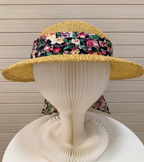 KENZO中古正品 复古碎花草帽遮阳帽沙滩...