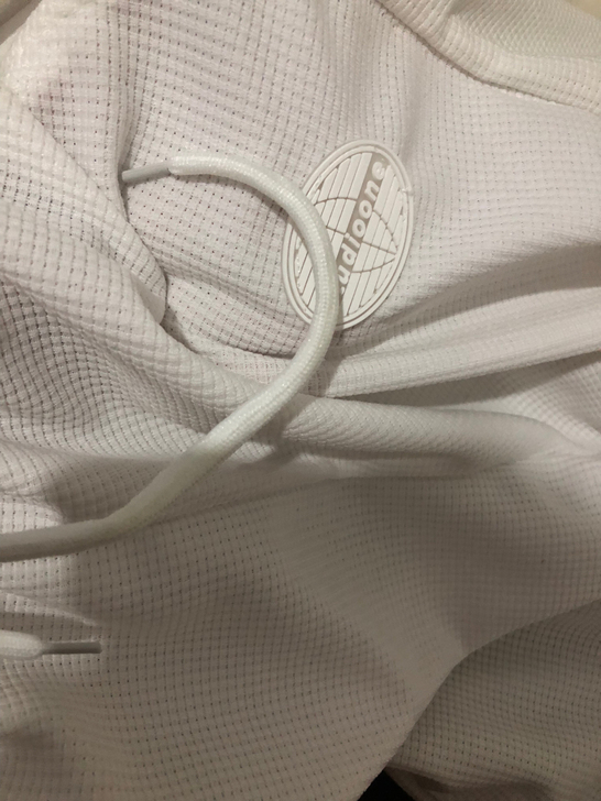 M码全新华夫格白色卫裤  秋冬男女同款休闲...