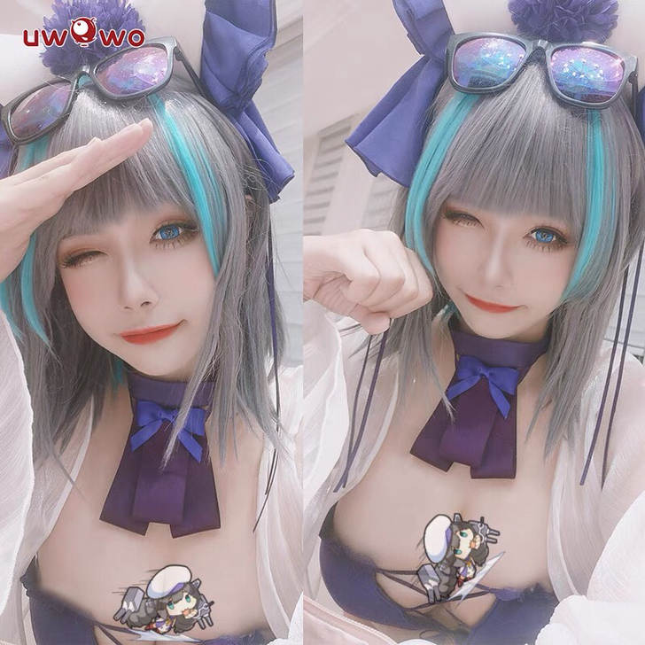 全套现货悠窝窝 碧蓝航线柴郡泳装cosp...