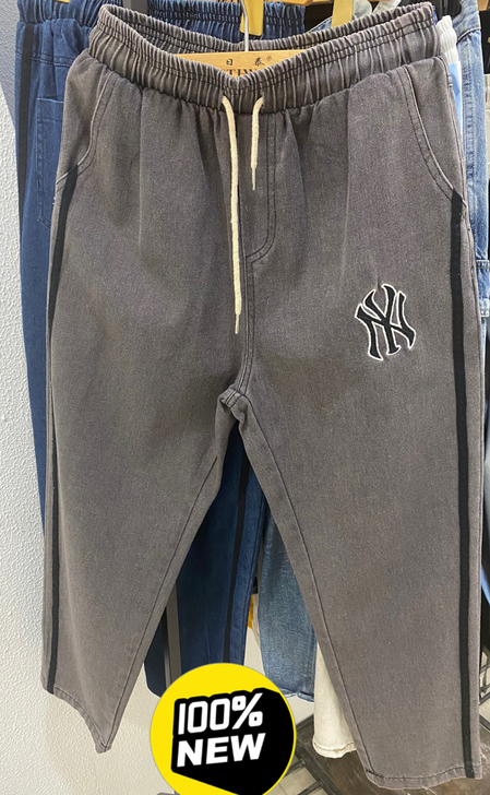 【实体特价】男款NY牛仔抽绳运动牛仔休闲裤