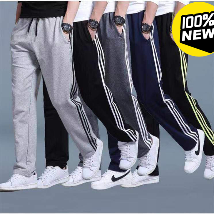 【清仓处理】带拉链纯棉休闲运动裤男宽松直筒...