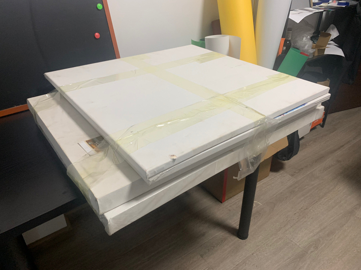 美术油画布画板四块打包闲置急出