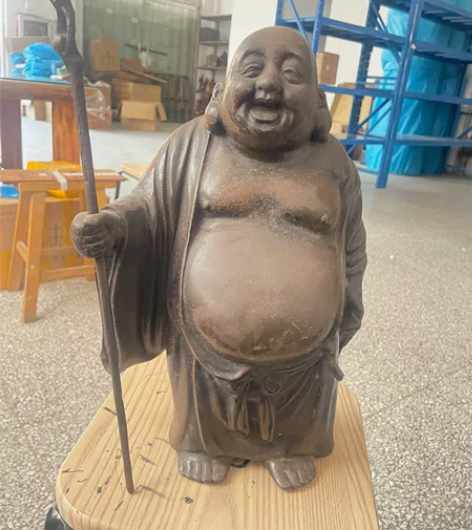 日本回流鎏金铁和尚 爆老 高40cm重14...