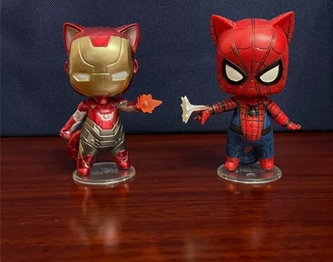 漫威Marvel蜘蛛侠钢铁侠潮儿Q版手办公...